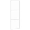 vidaXL Porte coulissante blanc 76x205 cm verre tremp&eacute; aluminium