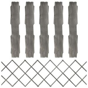 vidaXL Cl&ocirc;ture &agrave; treillis 5 pcs Gris Bois de sapin massif 180x60 cm