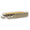 vidaXL Ensemble &agrave; manger de jardin coussins 19pcs Beige R&eacute;sine tress&eacute;e