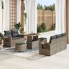vidaXL Ensemble de canap&eacute; de jardin avec coussin 10 pcs Gris polyrotin