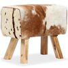 vidaXL Tabouret Cuir v&eacute;ritable de ch&egrave;vre 60x30x50 cm