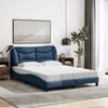 vidaXL Lit avec matelas Hvar bleu 140x190 cm tissu