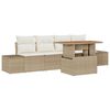 vidaXL Ensemble de canap&eacute; de jardin 5 pcs Beige Poly rotin