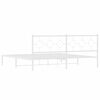 vidaXL Cadre de lit m&eacute;tal sans matelas et t&ecirc;te de lit blanc 200x200 cm