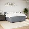 vidaXL Sommier &agrave; lattes de lit et matelas Gris fonc&eacute; 200x200cm Velours