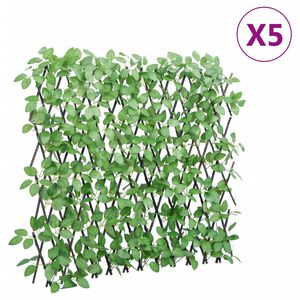 vidaXL&nbsp;Treillis de lierre artificiel extensible 5 pcs vert 180x65 cm