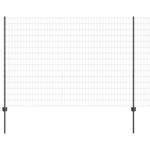 vidaXL Cl&ocirc;ture Euro avec poteau 10 x 1,6 m Acier recouvert de PVC Gris