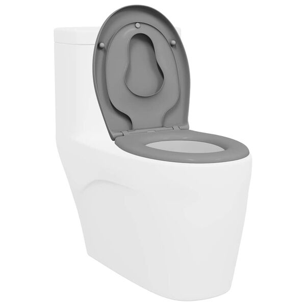 vidaXL Si&egrave;ge de toilette Gris 47 x 37 x 4 cm Duroplast