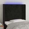 vidaXL T&ecirc;te de lit &agrave; LED Noir 93x16x118/128 cm Velours