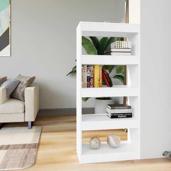 vidaXL Biblioth&egrave;que/Cloison Blanc 60x30x135 cm Bois d'ing&eacute;nierie