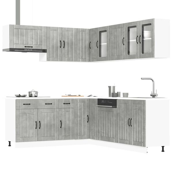 vidaXL Ensemble d'armoires de cuisine 11 pcs Lucca bois d'ing&eacute;nierie