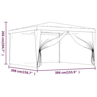 vidaXL Tente de fête avec 4 parois latérales en maille Anthracite 4x4m