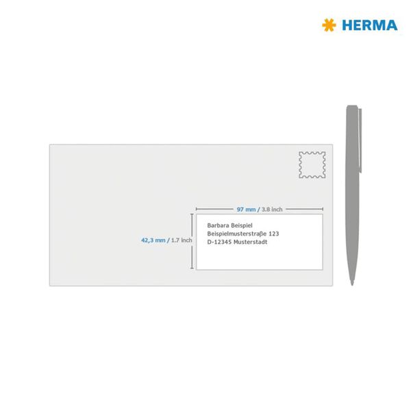 HERMA &Eacute;tiquettes permanentes PREMIUM A4 97x42,3 mm 100 Feuilles