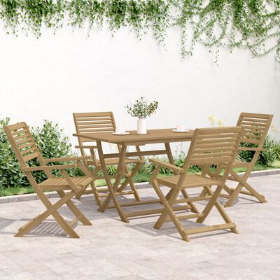 vidaXL Ensemble à manger de jardin 5 pcs Bois d'acacia solide