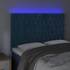 vidaXL T&ecirc;te de lit &agrave; LED Bleu fonc&eacute; 144x7x118/128 cm Velours