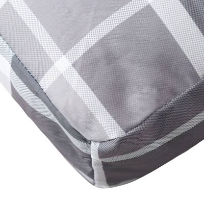vidaXL Coussin de palette motif à carreaux gris 70x70x12 cm tissu