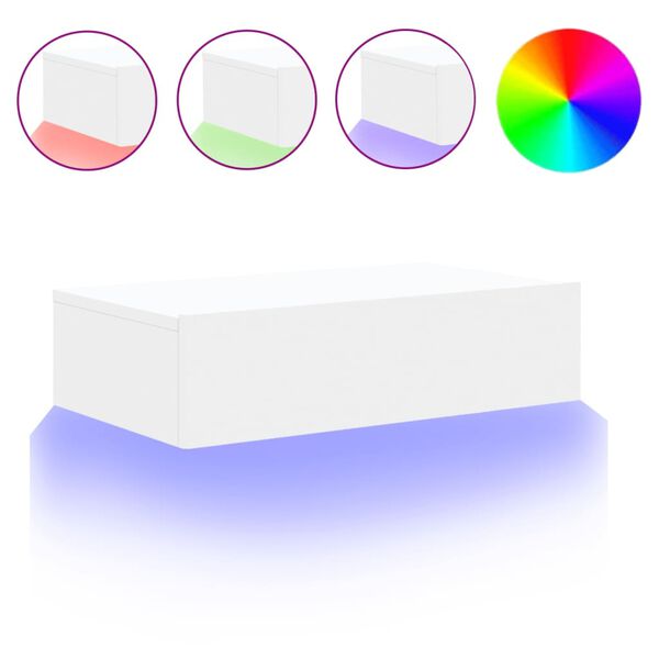 vidaXL Meuble TV avec &eacute;clairage LED blanc 60x35x15,5 cm