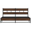vidaXL Cadre de lit en m&eacute;tal sans matelas ch&ecirc;ne marron 193x203 cm