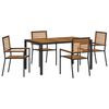 vidaXL Ensemble de salle &agrave; manger pour jardin 5 pcs Noir et Marron