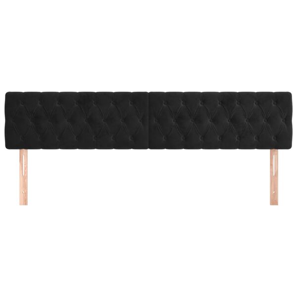 vidaXL T&ecirc;tes de lit Noir 200x7x78/88 cm Velours
