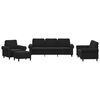 vidaXL Ensemble de canap&eacute;s 4 pcs avec coussins Noir Velours