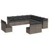 vidaXL Salon de jardin avec coussins 13 pcs gris r&eacute;sine tress&eacute;e