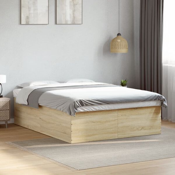 vidaXL Cadre de lit sans matelas ch&ecirc;ne sonoma 160x200 cm