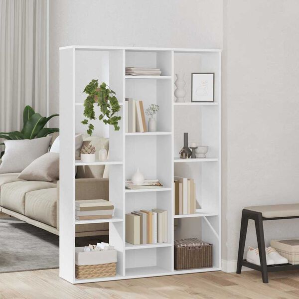 vidaXL S&eacute;parateur de pi&egrave;ce/Biblioth&egrave;que Blanc 100x24x140 cm