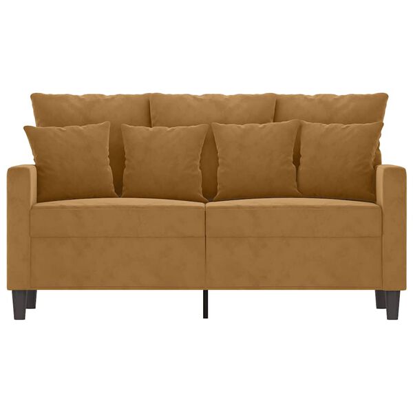 vidaXL Canap&eacute; &agrave; 2 places Marron 120 cm Velours