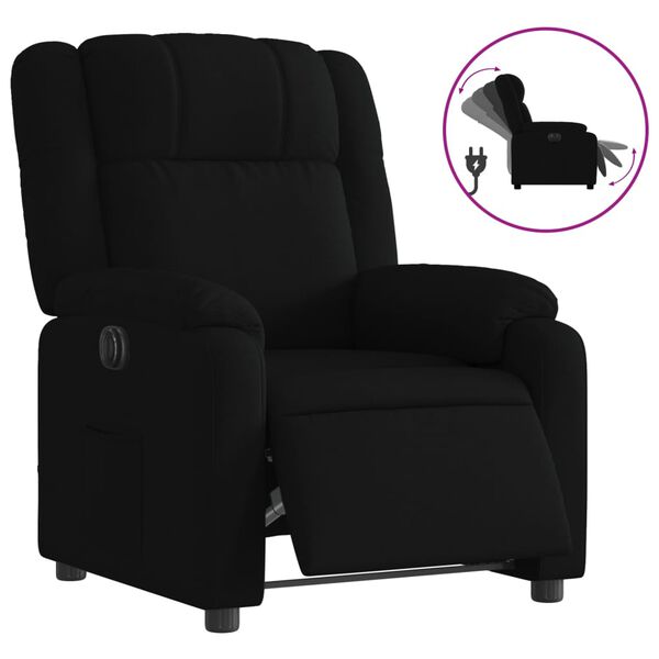 vidaXL Fauteuil inclinable &eacute;lectrique Noir Tissu