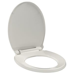 vidaXL Si&egrave;ge de toilette &agrave; fermeture en douceur Gris clair Ovale