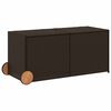 vidaXL Bo&icirc;te de rangement de jardin et roues marron 283L poly rotin