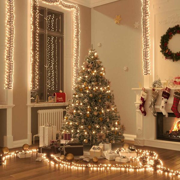 vidaXL Guirlande lumineuse à LED groupées 400LED Blanc chaud 7,4 m PVC