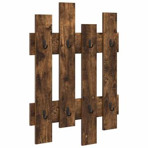 vidaXL Porte-manteau mural Montage mural Ch&ecirc;ne fum&eacute; 60 x 3 x 82 cm
