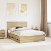 vidaXL Cadre de lit Ch&ecirc;ne Sonoma 140 x 190 cm Bois Ing&eacute;nierie