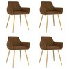vidaXL Chaises &agrave; manger lot de 4 marron velours
