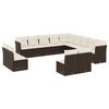 vidaXL Salon de jardin avec coussins 13 pcs marron r&eacute;sine tress&eacute;e