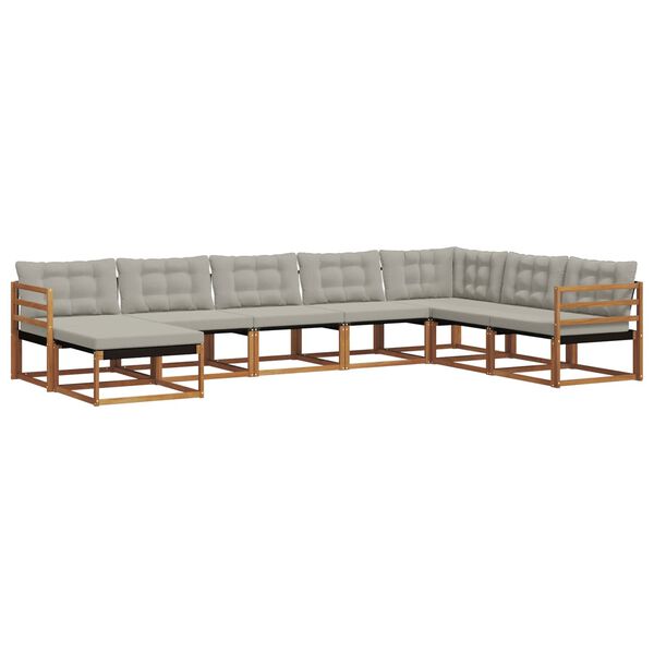 vidaXL Ensemble de canap&eacute;s d'ext&eacute;rieur 8 pcs Gris Naturel et Clair