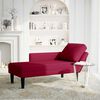 vidaXL Fauteuil long avec coussin et accoudoir droit rouge bordeaux
