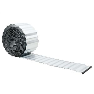 vidaxl Bordure de Pelouse 5 m x 25 cm Acier galvanis&eacute; Argent&eacute;