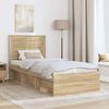 vidaXL Cadre de lit avec tiroir Ch&ecirc;ne Sonoma 75 x 190 cm Pin massif