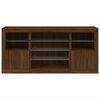 vidaXL Buffet avec lumi&egrave;res LED ch&ecirc;ne marron 142,5x37x67 cm