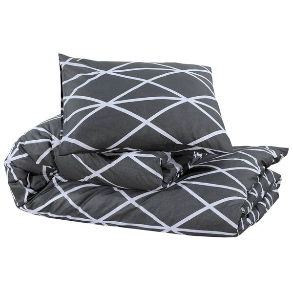 vidaXL Ensemble de housse de couette Gris 200x220 cm Coton