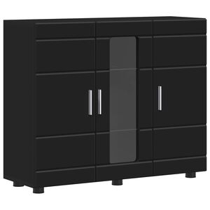 vidaXL Cabinet en Bois Noir Bois d'ing&eacute;nierie