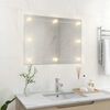 vidaXL Miroir mural sans cadre avec lampes LED Rectangulaire Verre