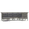 vidaXL Salon de jardin 6 pcs avec coussins Gris R&eacute;sine tress&eacute;e