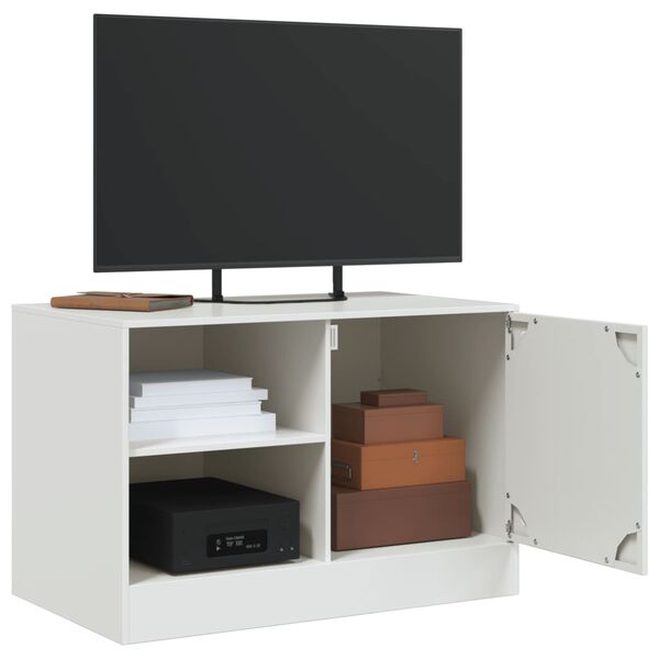 vidaXL Meubles TV 2 pcs blanc 67x39x44 cm acier