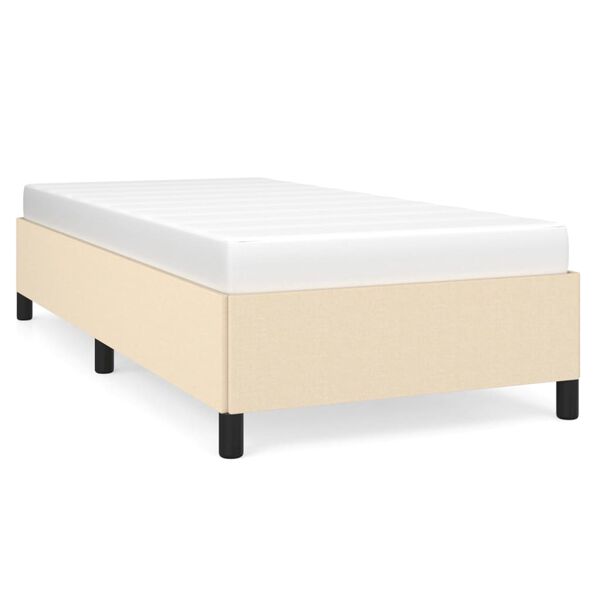 vidaXL Cadre de lit sans matelas cr&egrave;me 100x200 cm tissu