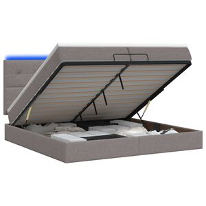 vidaXL Lit coffre avec matelas et LED Taupe 200 x 200 cm Tissu