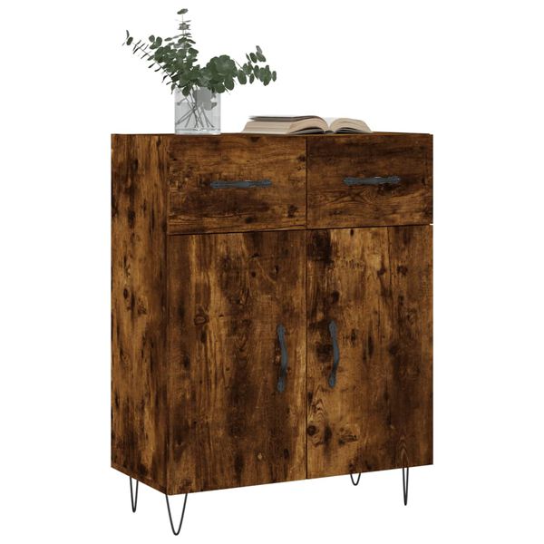 vidaXL Buffet ch&ecirc;ne fum&eacute; 69,5x34x90 cm bois d'ing&eacute;nierie